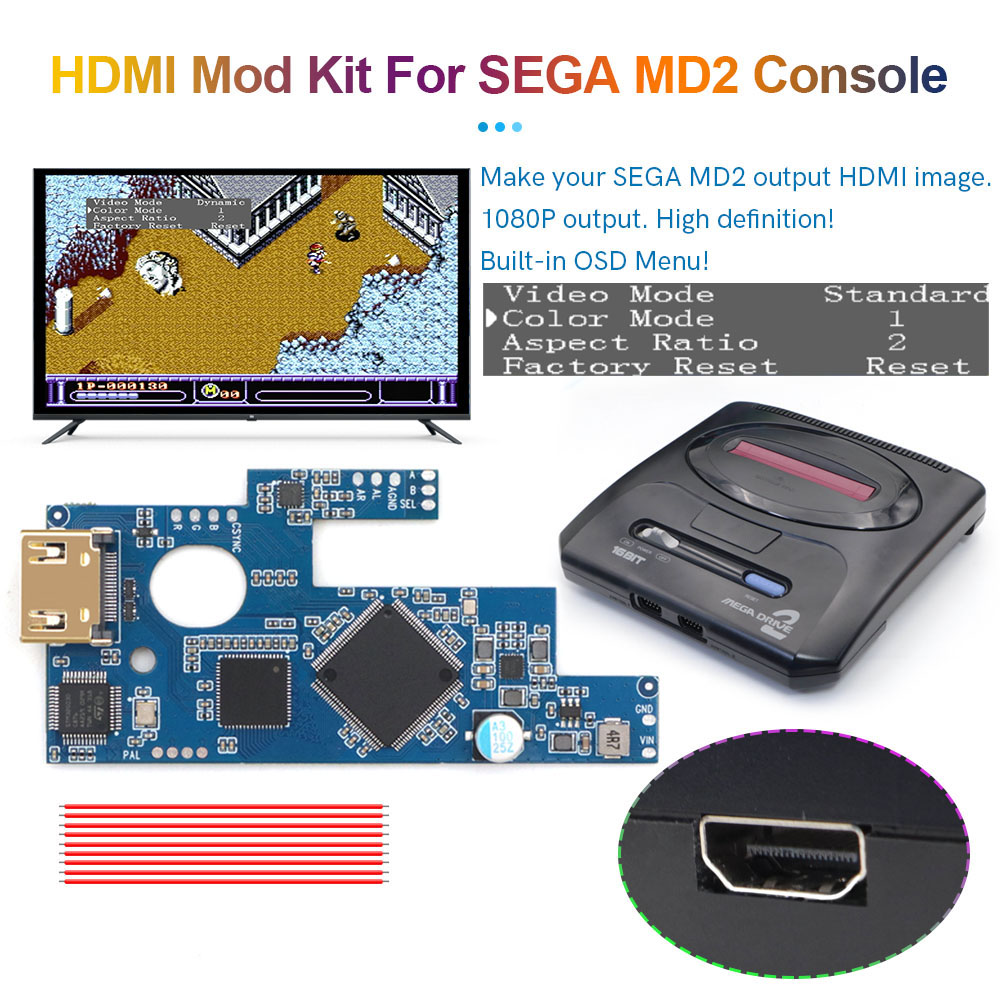 Retro Gaming Cable - Hispeedido SEGA MD2 HDMI For SEGA