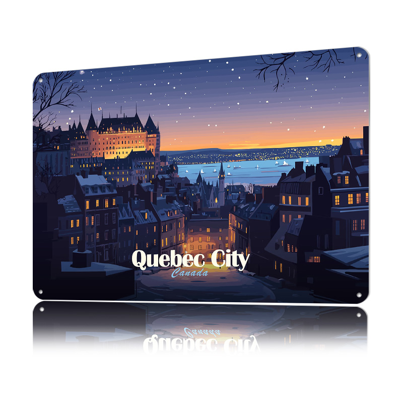 Quebec City At Night Printed P - Retro Gaming Quebec recension och pris