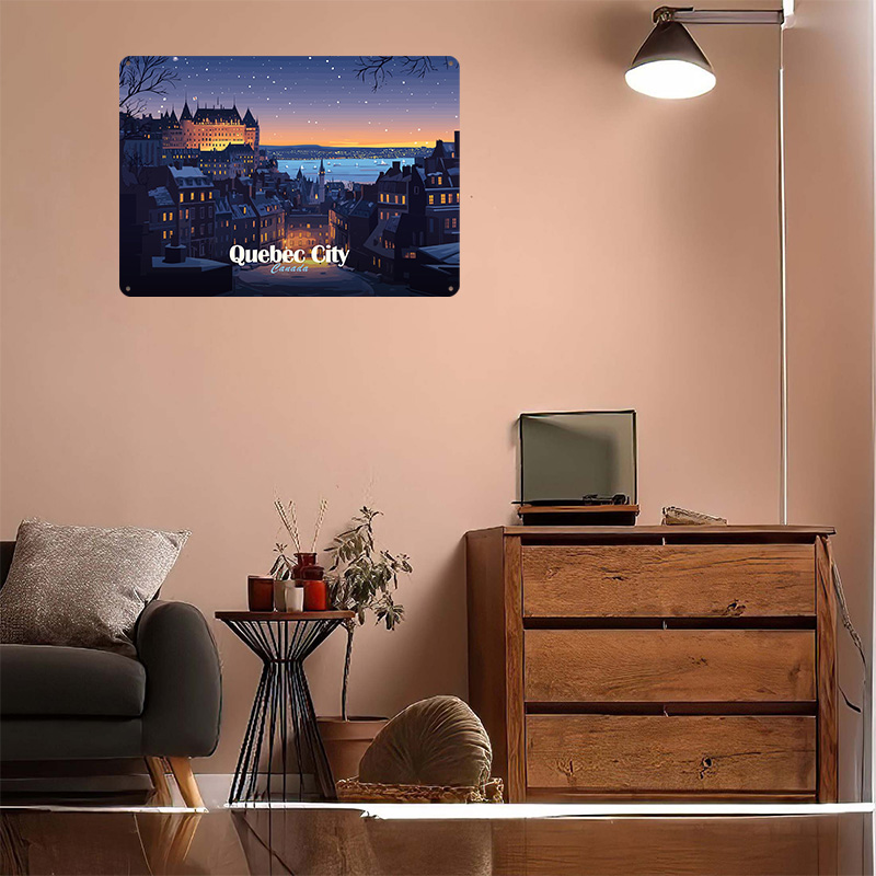 Quebec City At Night Printed P - Retro Gaming Quebec recension och pris