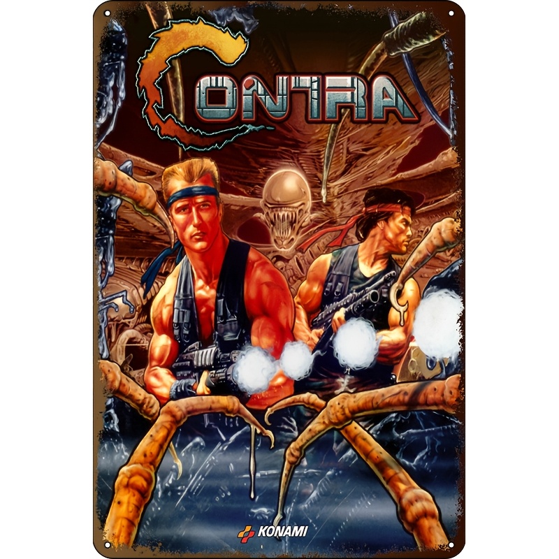 Konami Contra   Metal Wall Dec - Retro Gaming Logo recension och pris