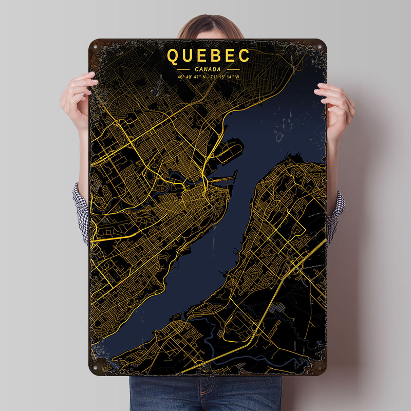 Quebec Golden Map Poster Custo - Retro Gaming Quebec recension och pris