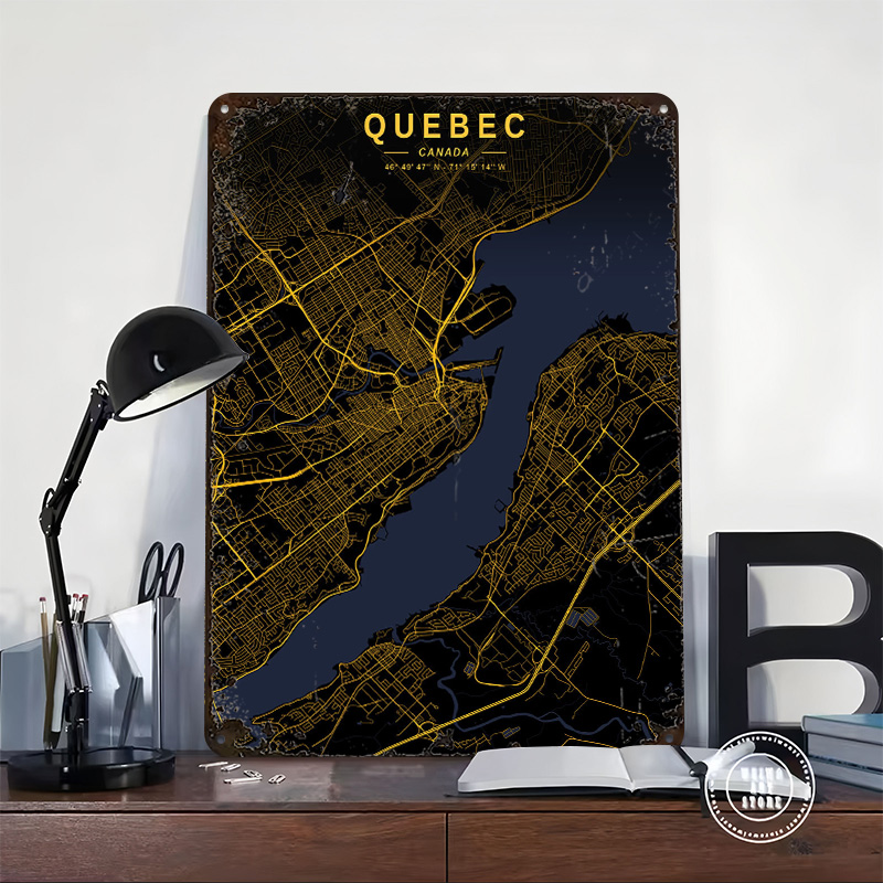 Quebec Golden Map Poster Custo - Retro Gaming Quebec recension och pris