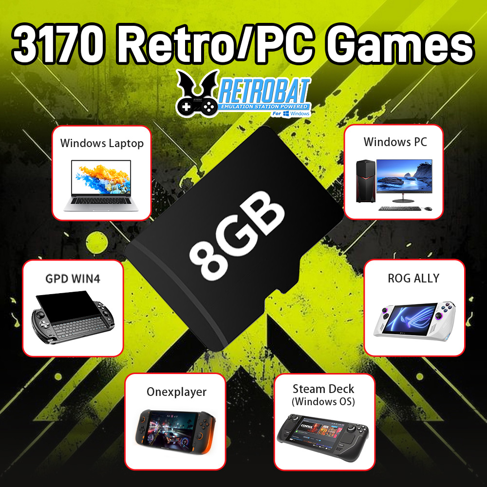 8GB Game TF Card with 3170 Ret - Retro Gaming Os recension och pris